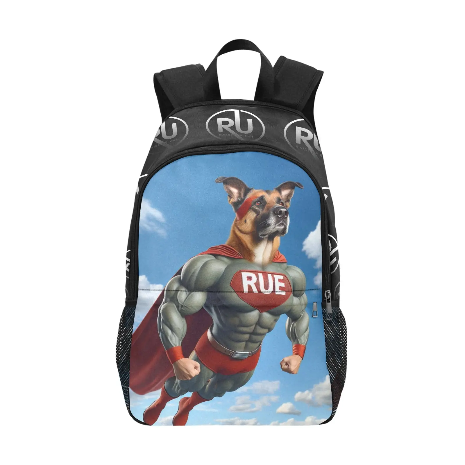 Fabric Backpack with Side Mesh Pockets (1659)