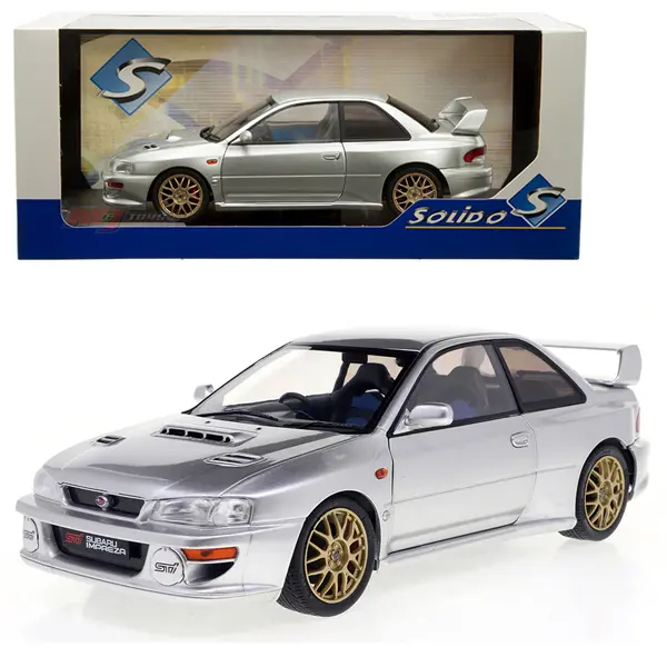 Solido 1:18 1998 Subaru Impreza 22B Silver Diecast Model Car