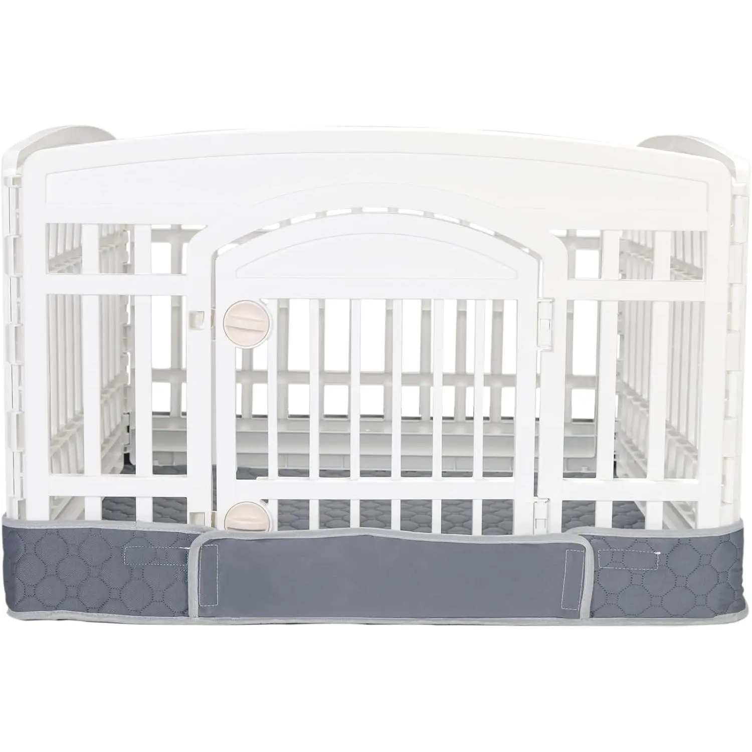Playpen Bottom Pad Mat for 36" 4-Panel Playpens - Scratch & -Resistant Puppy Pen Floor Mat with Hook & Loop Fasteners,  & Leakproof, Non-Slip (Gray) (Playpen Not Included)
