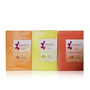 Lemon Lightening Soap, Carrot  Lightening Soap, Turmeric Spots Remover Soap, Set- 3 piece pack