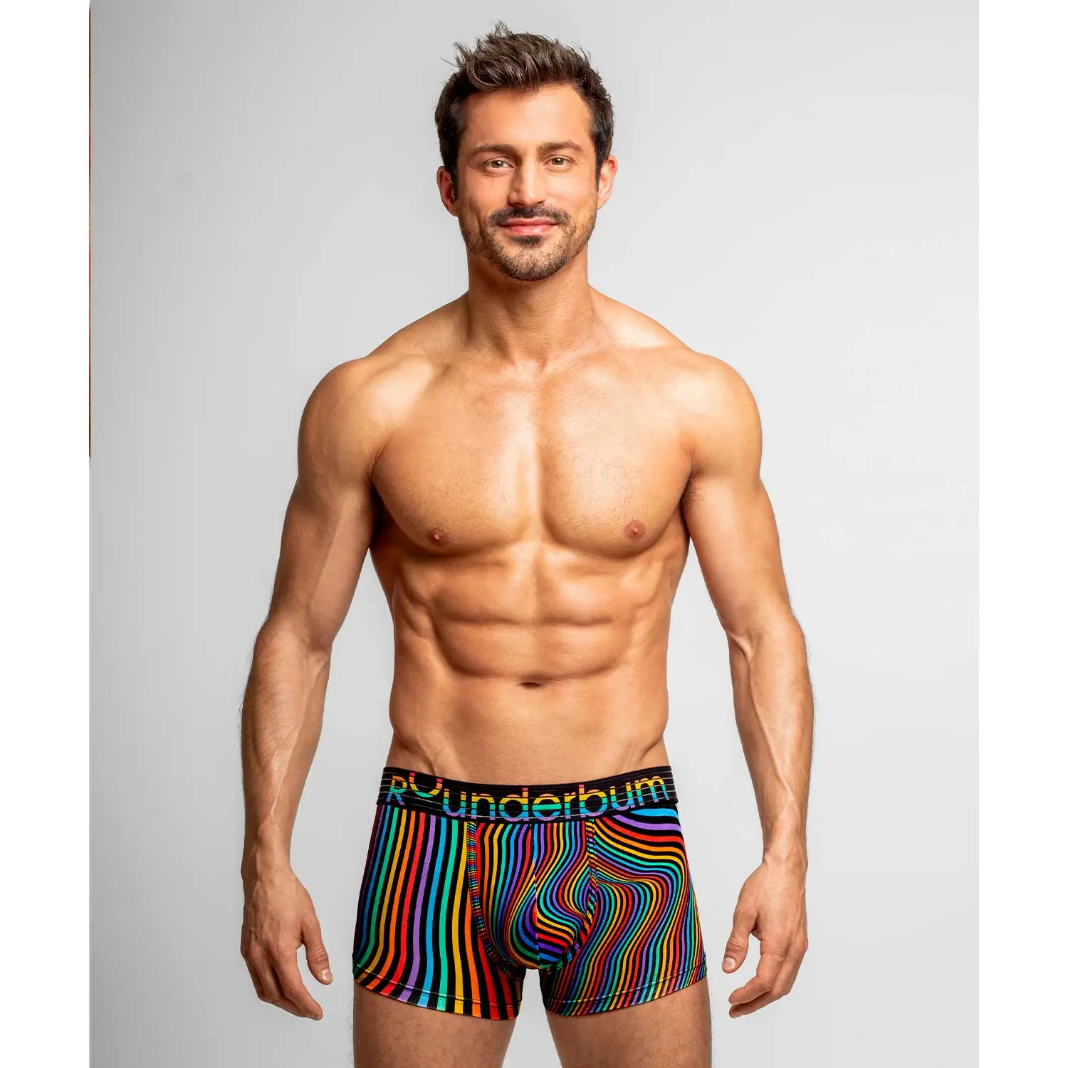 ROUNDERBUM WAVEFORM PRIDE Padded Boxer Trunk for Men S-XL ROUNDERBUM WAVEFORM PRIDE Padded Boxer Trunk for Men S-XL