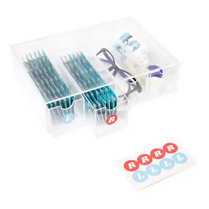 Visfresh Daily Contact Lens Organizer Dispenser with R & L Labels – 4-Drawer Contact Lens Holder Storage – Multifunctional Clear Box Case for Color Contact Lenses, Glasses, Makeup, & More