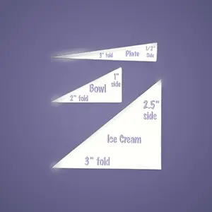 Crafting Therapy Shop Cozy Dart Templates Set of 3 for Bowl, Plate & Ice Cream Cozies - Durable Acrylic Precision Sewing Tools