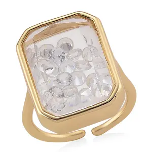 Crystal Ring in Goldtone Adjustable