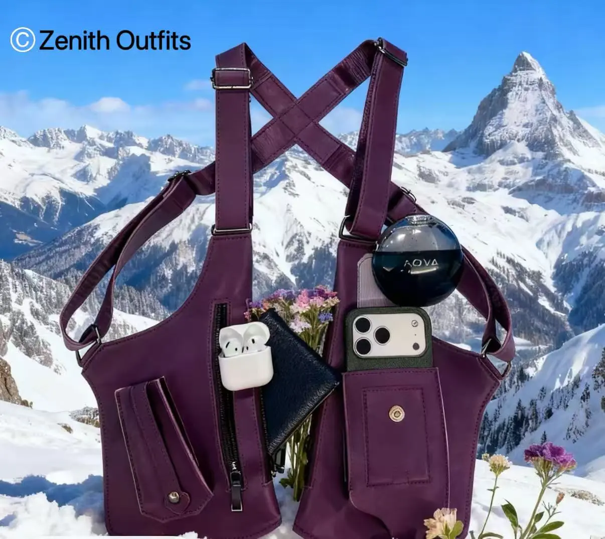 Unisex adjustable underarm shoulder bag is made of durable PU leather and features multiple flap pockets, an adjustable shoulder strap, and a zipper. Crossbody Bags Multifunctional Crossbody Bag