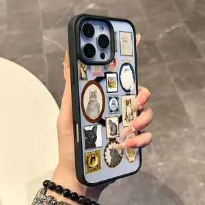 Chic Magnetic Case for iPhone11/12/13/14/15/16/17/promax Vintage Cat Portraits Collage MagSafe Ready, Anti-Slip, Ultra Thin | Aesthetic Touch for Daily Use