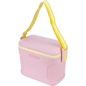 Pinnacle 8.5Qt Mini Cooler – Portable Picnic Cooler with Divider & Strap, Pink