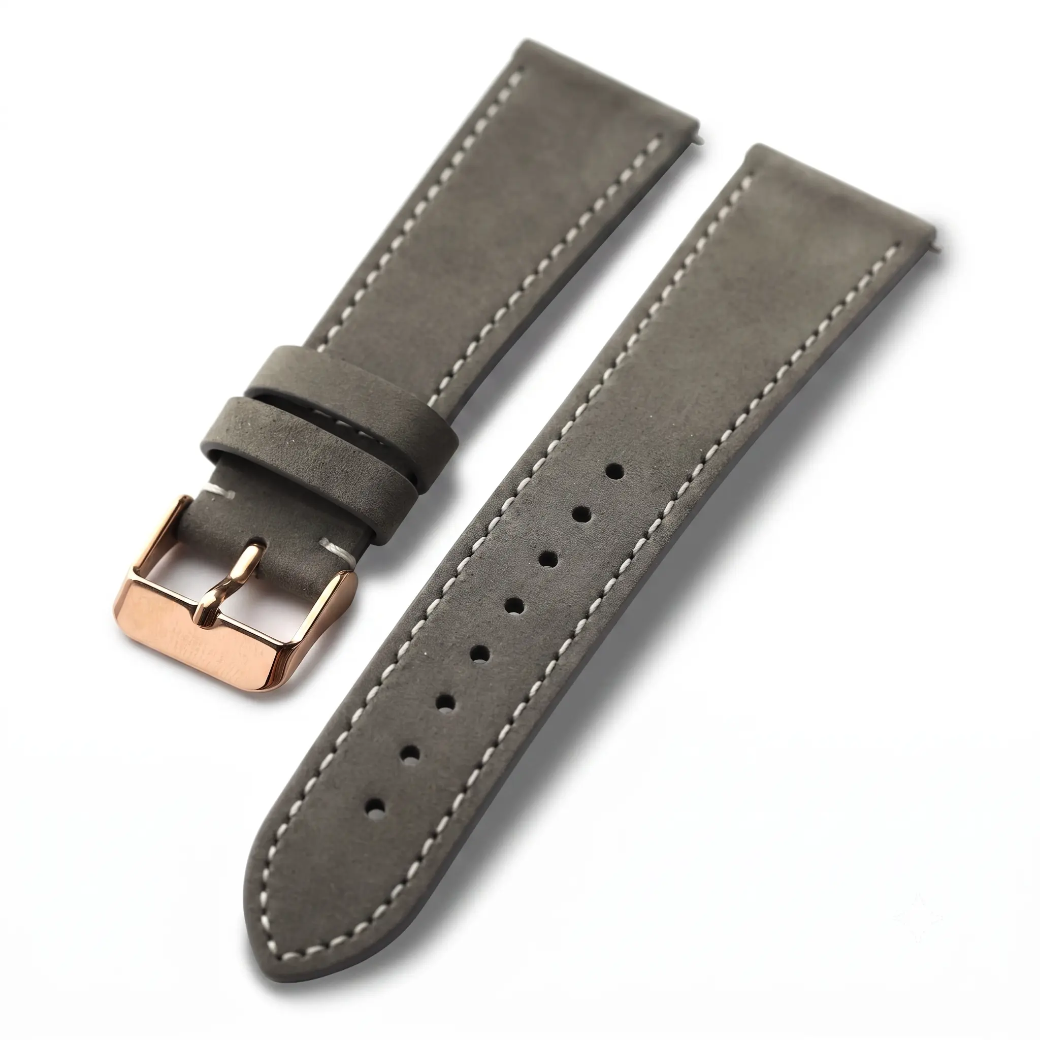 Soft Suede Leather Watch Strap with Quick Release Pin Buckle