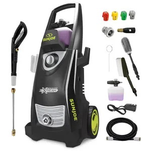 Sun Joe SPX3000-XT1 XTREAM Pressure Washer with 14.9A Motor, Includes 4 Quick-Connect Nozzles, High-Pressure Hose, Garden Hose Adapter, and 35-Foot Power Cord