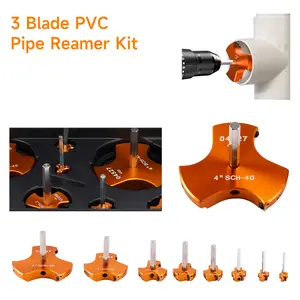 Upgraded Triple Blade PVC Pipe Reamer Kit Pipe Fitting Reamer Tool For Plumbing 6/8PCS