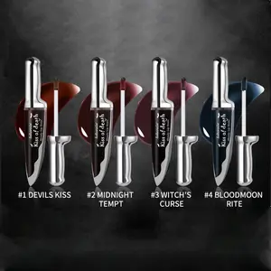 Bloody Lip Stain Balm Lipstick, Holiday Atmosphere Dark Style Lip Color, Long-Lasting Moisturizing Formula, Perfect for Festive Looks