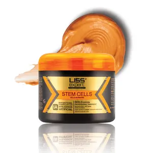 Liss Expert Stem Cells GOLD EDITION Professional Hair Smoothing Treatment, with Argan Oil, Collagen & Hyaluronic Acid, Shoulder Length, 8.45 fl oz