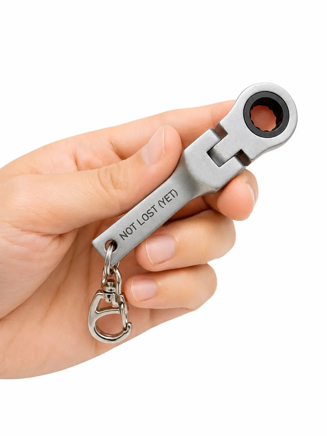 "Not Lost Yet" 10MM Wrench Keychain Engraved Gag Gift for Mechanics Dads Coworkers Auto Shop Toys