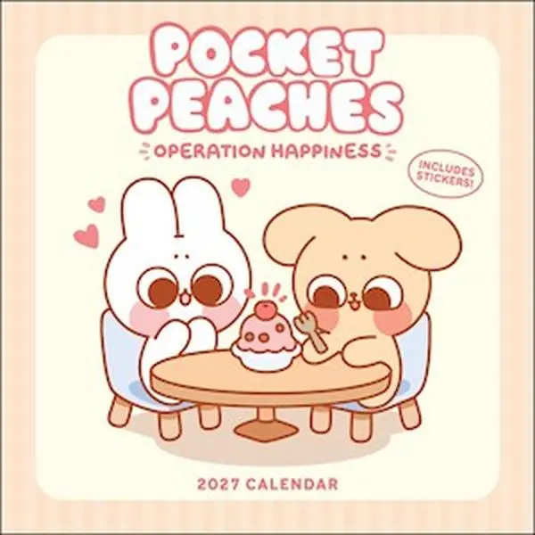 Pocket Peaches 2027 Paper Calendar with Printed Pages, Includes Stickers by Dora Wang (Office Stationery, Personal Organiser), Date Tracking