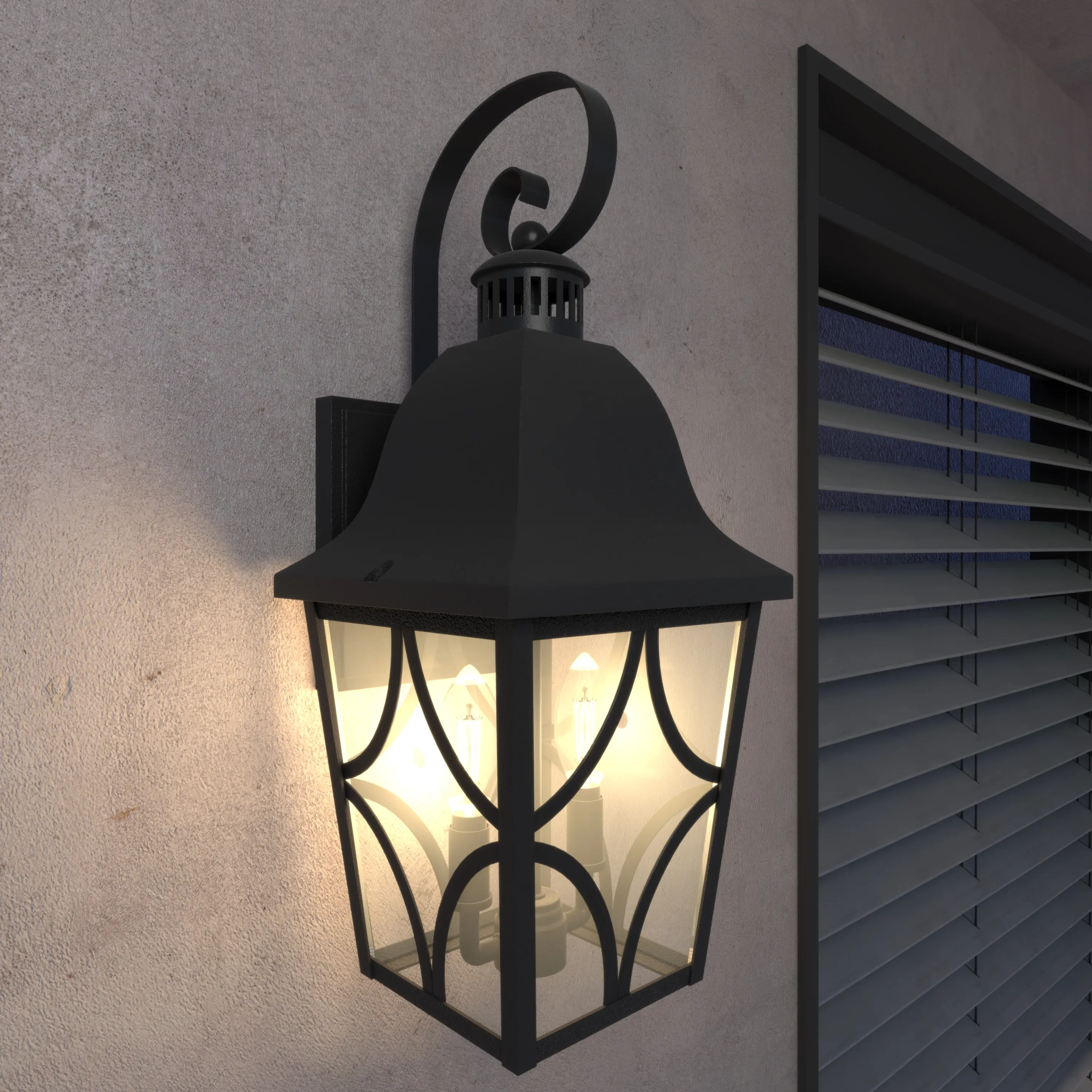 Outdoor Wall Light Fixtures, Waterproof Exterior Sconce, Matte Black Aluminum Lantern with Clear Glass, Rust-Resistant Porch Light for House, Garage, Front Door, 18.13 Inch, 1-Pack