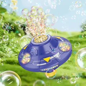 Flying Saucer Bubble Remote Control Car, Smart Obstacle Avoidance, Sound Light Music, Outdoor Fun, Birthday Gift, Includes 2 Bottles of Bubble Solution