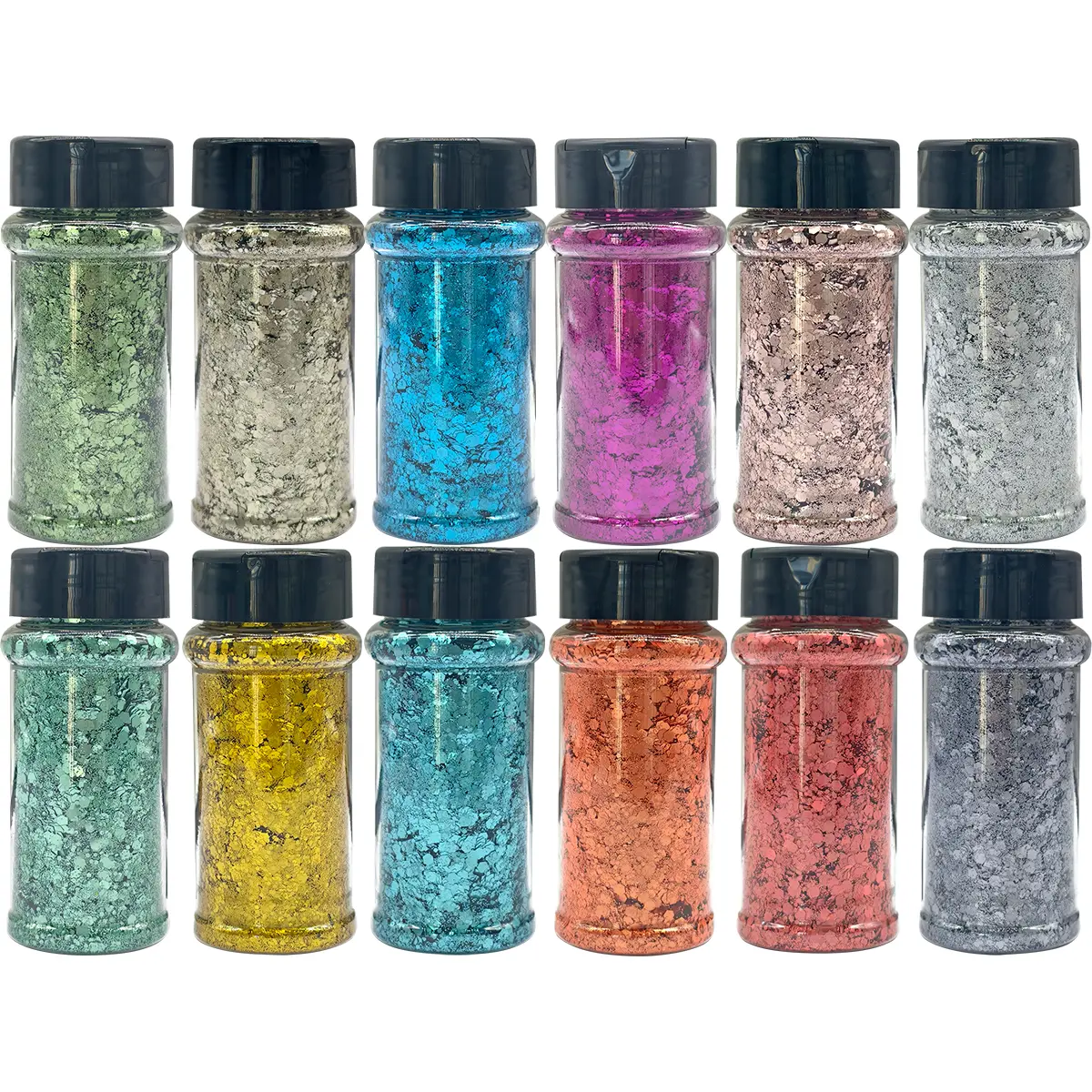 12-Color Holographic Chunky Glitter Set, Nail Art Decoration & Cosmetic Glitter for Eyes, Face, Body, DIY Craft Sequins Kit for Easter, Christmas Beauty & Personal Care Use