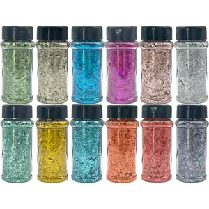12-Color Holographic Chunky Glitter Set, Nail Art Decoration & Cosmetic Glitter for Eyes, Face, Body, DIY Craft Sequins Kit for Easter, Christmas Beauty & Personal Care Use