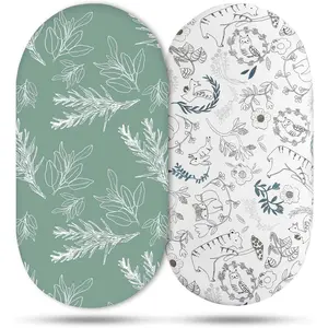 Bassinet Sheets  Baby Boy and Girl, Bassinet Sheet Neutral,   Rectangle, Round, Oval, Hourglass Mattress, Flexible  Different Bassinet Pad/Mattress 2 Pack