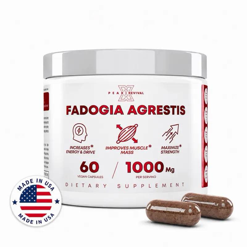 Fadogia Agrestis 1000mg – Testosterone Booster for Men – Natural Testosterone Support, Strength, Stamina, Energy, Muscle Growth & Recovery – Men's T Booster Pills, Vegan, Non-GMO, Third-Party Lab Tested, 60 Capsules