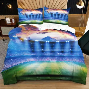 Celtic clover patterned bed sheet, digital printed bedding, anti slip dust cover suitable for basketball fans' bedroom decoration, including 1 bed sheet and 2 pillowcases, Bedsheet Sets