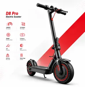 [HIQIS] Electric Scooter 350W Motor Max 19MPH 3-Speed Gear 36V Lithium Battery 18 Miles Range App-Controled Dual Brakes(ABS) Portable Foldable