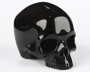 3.3" Rainbow Obsidian Hand Carved Crystal Skull, Super Realistic, Crystal Healing