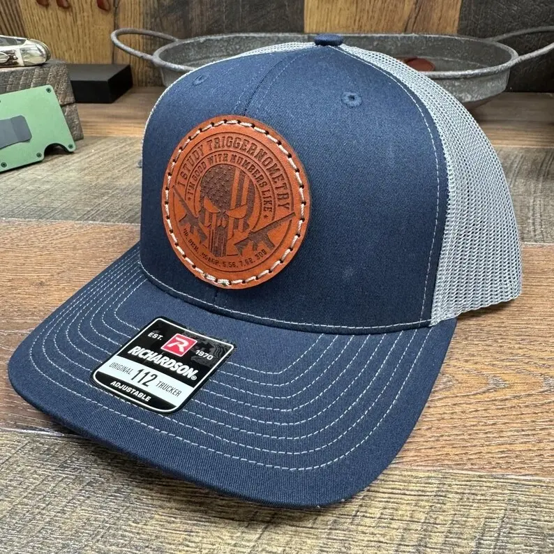 Triggernometry Hat, Punisher Hat, Leather Patch Hat