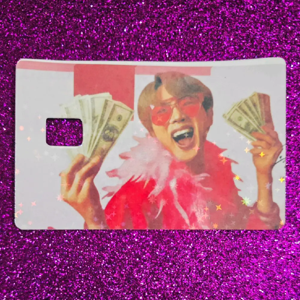 Jin Credit Rectangle Sticker, Durable Waterproof Decorative Sticker for Credit Card Personalization
