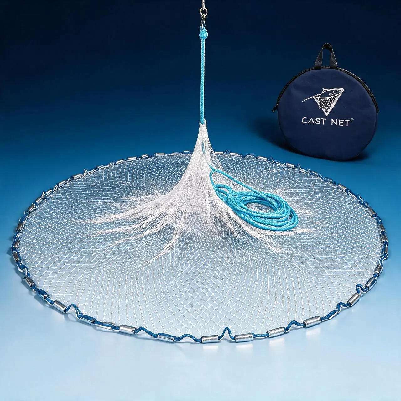 Heavy-Duty Throw-Style Cast Net (3-12 FT) - Tangle-Free Nylon Monofilament, 3/8" Mesh, Corrosion-Resistant Coated Sinkers, Compact Foldable, 33ft Handline, Stainless Steel Reliability, Mesh Storage Bag, Net Repair Kit for Saltwater & Freshwater Anglers