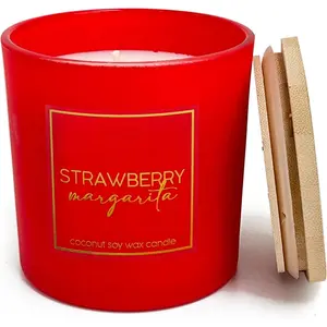 3 Wick Candle, 14.5oz Strawberry Margarita Scented Candle, 3 Wick Candles, Big Candles, Huge Candle, Three Wick Candle, Bath Candles, Candle 3 Wick, 3 Wick Candle Jars