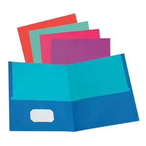 212 MAIN Oxford Twisted Twin Pocket Paper Cover Folder, 8.5x11 Size, Solid Colors, Pack of 10