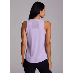 RBX Active Women's Breathable Quick Drying Regular Length Everyday Workout Tank Top with Mesh Insets - Pastel Lilac,L