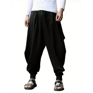 Men Hippie Harem Pants Baggy Boho Yoga Casual Drop Crotch Trouser