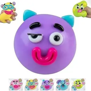 Funny Face Squishy Stress Ball, Soft Squeeze Toy, Anxiety Relief Sensory Fidget for Kids Teens Adults collection