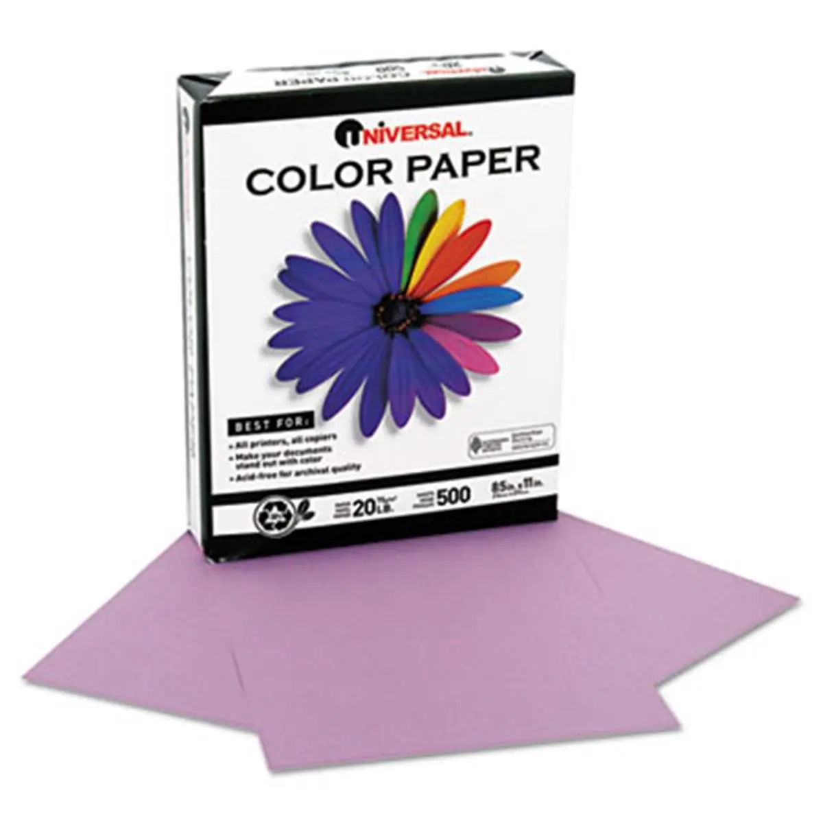 Universal 11212 Acid-Free Orchid Color Paper, 20lb, 8.5x11in, 500 Sheets per Ream, Scrapbook Materials for Scrapbooking & Stamping DIY Projects
