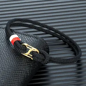 Minimalist Nautical Rope Bracelet Letter S Buckle Spring Lobster Clasps Jewelry For Men Women Unisex Gifts