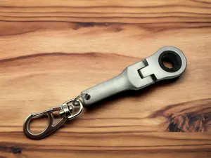 10mm Mini Stubby Wrench Ratchet Flex Head Keychain Key Ring