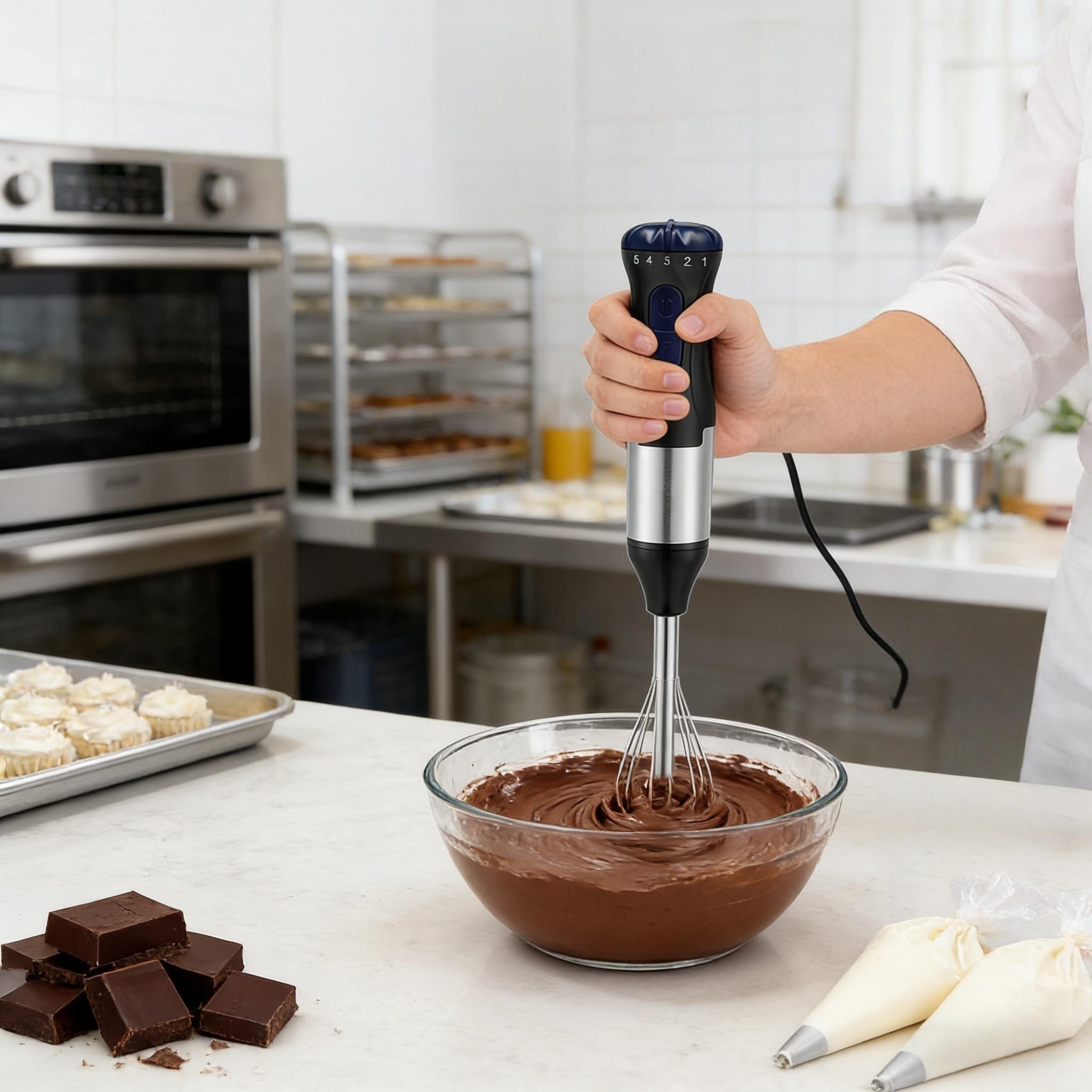 4-in-1 Multifunctional Electric Baby Food Maker Blender Set, Immersion Blender with Meat Grinder, Whisk, Stirring & Juicing Functions, Food Grade Material, Safe Durable for Home Kitchen