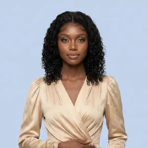 Glueless 100% Human Hair Wigs 13x5 HD Lace Front Pre Plucked 180% Density Black Water Wave Curly Bob Wig 12 Inch Ready to Wear