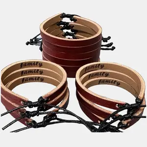 Handmade Leather Bracelets Personalized for Memorials Team events Fundraisers Bulk Orders for Men Women Boys Girls Teens