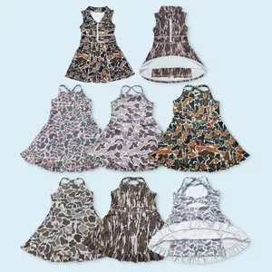 Girls camouflage active wear yoga dress athletic dress