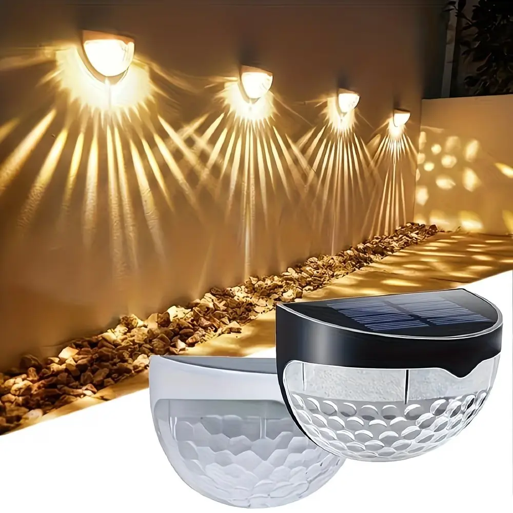 2pcs Solar Fence Lights, Outdoor Deck and Wall Lights, Decorative Solar Lights, Outdoor Waterproof Lights, Perfect for Easter, Christmas, Garden, Garage, Camping, Pathway Lighting