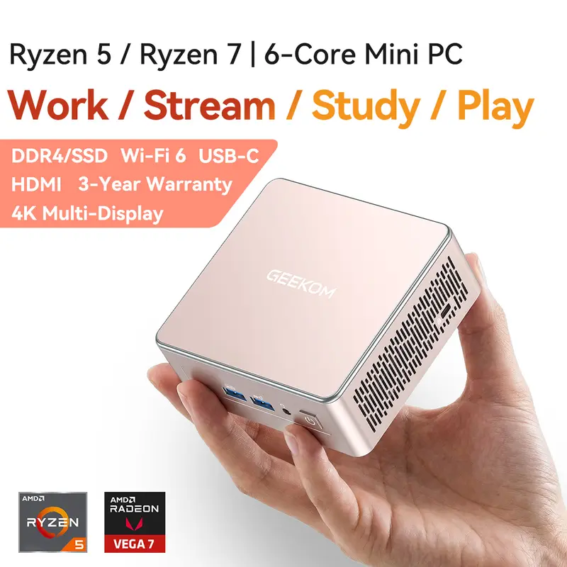 Mother's Day] GEEKOM A5 Pro Mini PC (2026) with AMD Ryzen 5 7530U