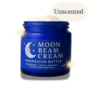 Magnesium Sleep Cream / Nightly Nervous System Calm / Moon Beam Sleep Cream LIVE SMALL BATCH - Unscented Magnesium Body Butter for Nighttime Routine (Sleep + Relaxation)