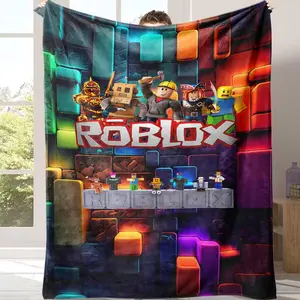 Countdown Sale! Soft Funny Throw Blanket Roblox Blanket Cozy Lightweight Plush Portable Cover Blanket Suitable for use in offices, sofas, and travel settings, etc.A gift suitable for fans, friends and children