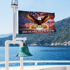 Double-sided American 250th Anniversary Patriotic Backdrop 4th of July Independence Day Party Decor Large USA Flag Banner 1776-2026 Photo Booth Prop for Celebration Events Photography Supplies