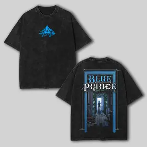 Blue Prince Washed T-Shirt, Vintage Washed Oversize Unisex Tee, Game Inspired Streetwear tee unisex heavyweight cotton t-shirt washed vintage t-shirt Casual Graphic Menswear Top unisex streetwear gift t-shirt casual apparel unisex vintage