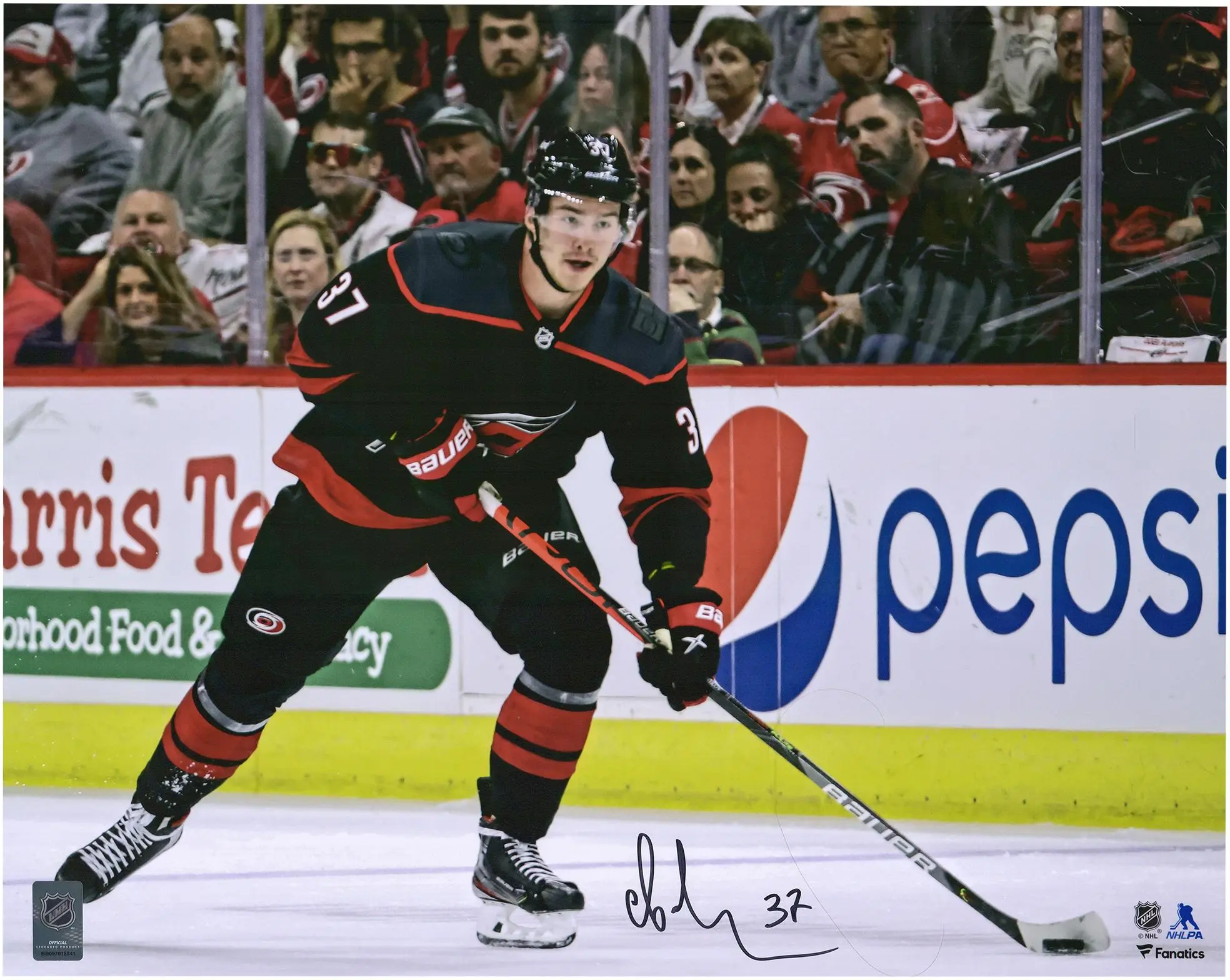 Andrei Svechnikov Carolina Hurricanes Autographed 16" x 20" Black Skating Photograph - Fanatics Authentic Certified