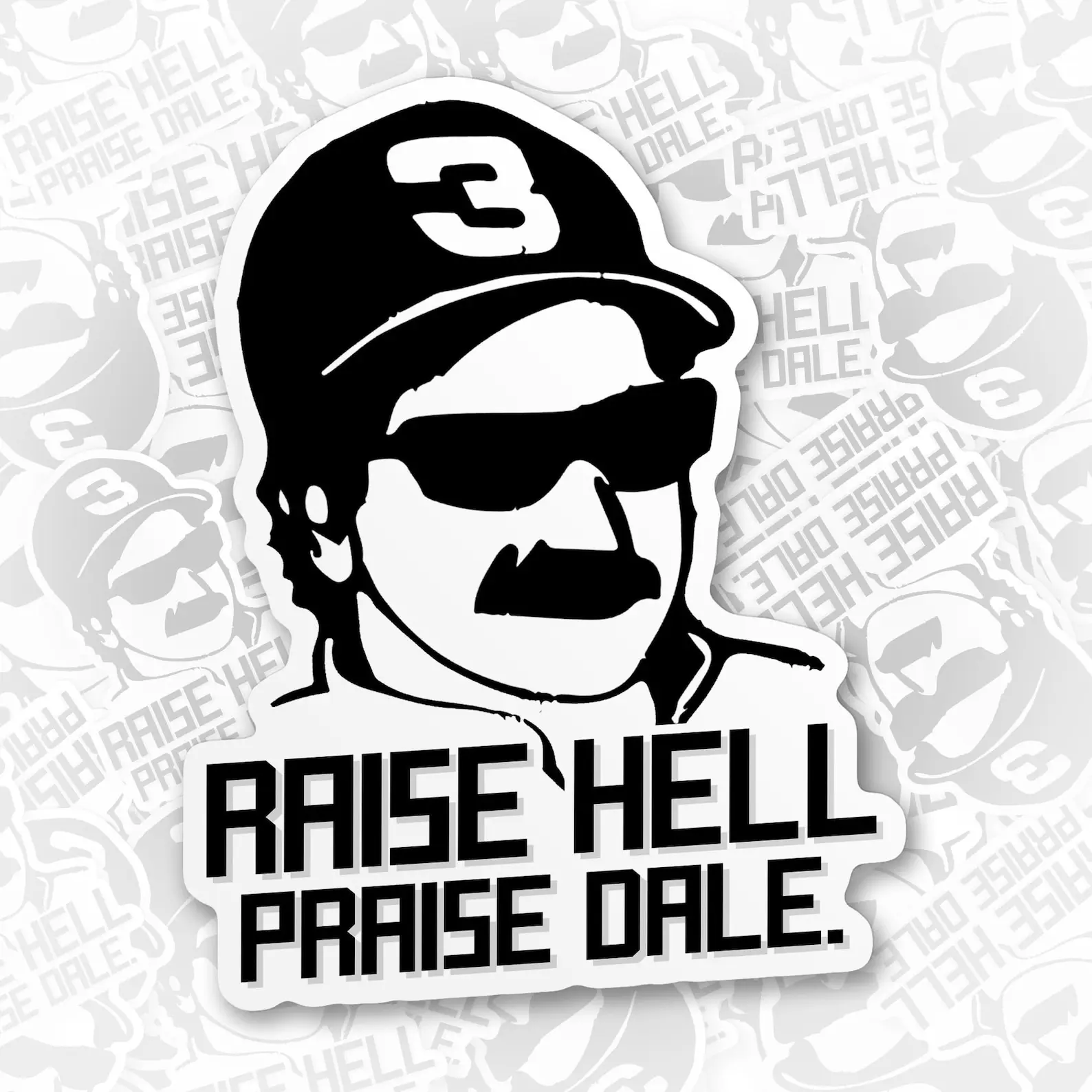 Raise Hell Praise Dale Stickers, Dale Racer Racing Car Stickers, Memorial Waterproof Die-Cut Vinyl Stickers for Kindle, Laptop